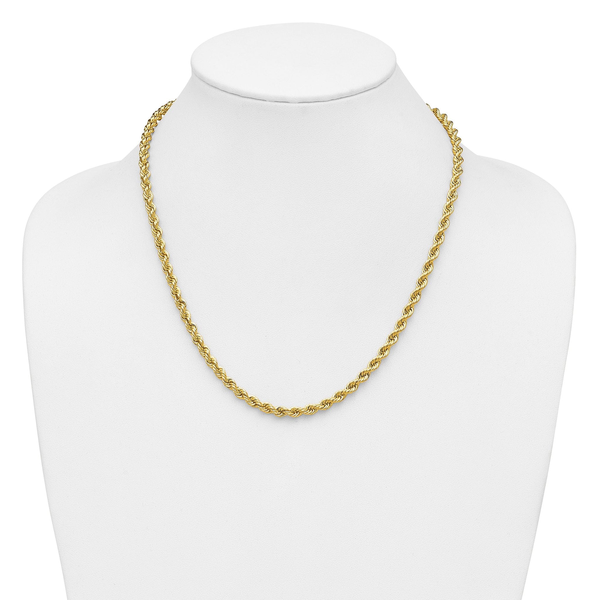 14K 7 inch 5mm Regular Rope with Lobster Clasp Chain