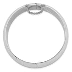 Sterling Silver Rhodium-plated 20mm Fancy Hinged Bangle Bracelet