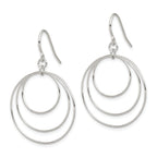 Triple Circle Dangle Earrings in Sterling Silver