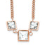 Polished Glass Necklace in Rose-Tone Stainless Steel