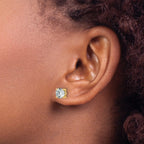 14K Yellow Gold 2 1/2 ct Certified Lab-Created Diamond VS/SI+ G+, 4-Prong Stud Earrings