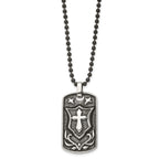 Cross Shield Dog Tag Necklace in Stainless Steel