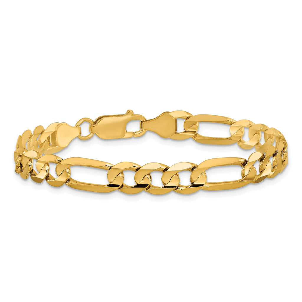 10k 6.75mm Concave Open Figaro Chain