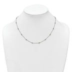 14k White Gold Complete 3/8 carat Bezel-set Diamond and Cable Chain 16-Station 16 inch Necklace