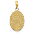 14K Gold Miraculous Medal Pendant with Polished Satin Finish