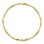 14K Gold Polished Textured Bangle with Lifetime Guarantee