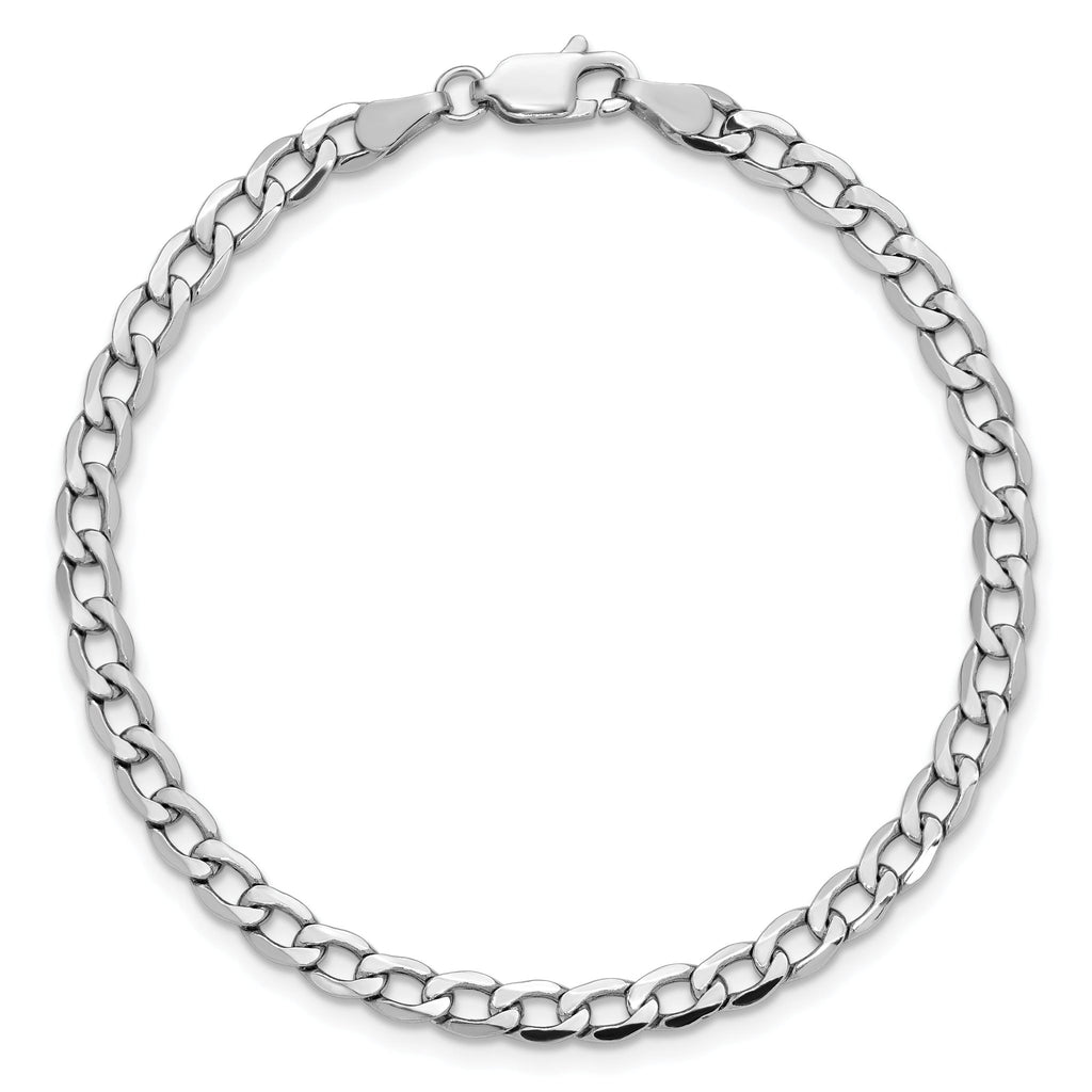 Curb Chain Necklace in 14K White Gold, 4.3mm