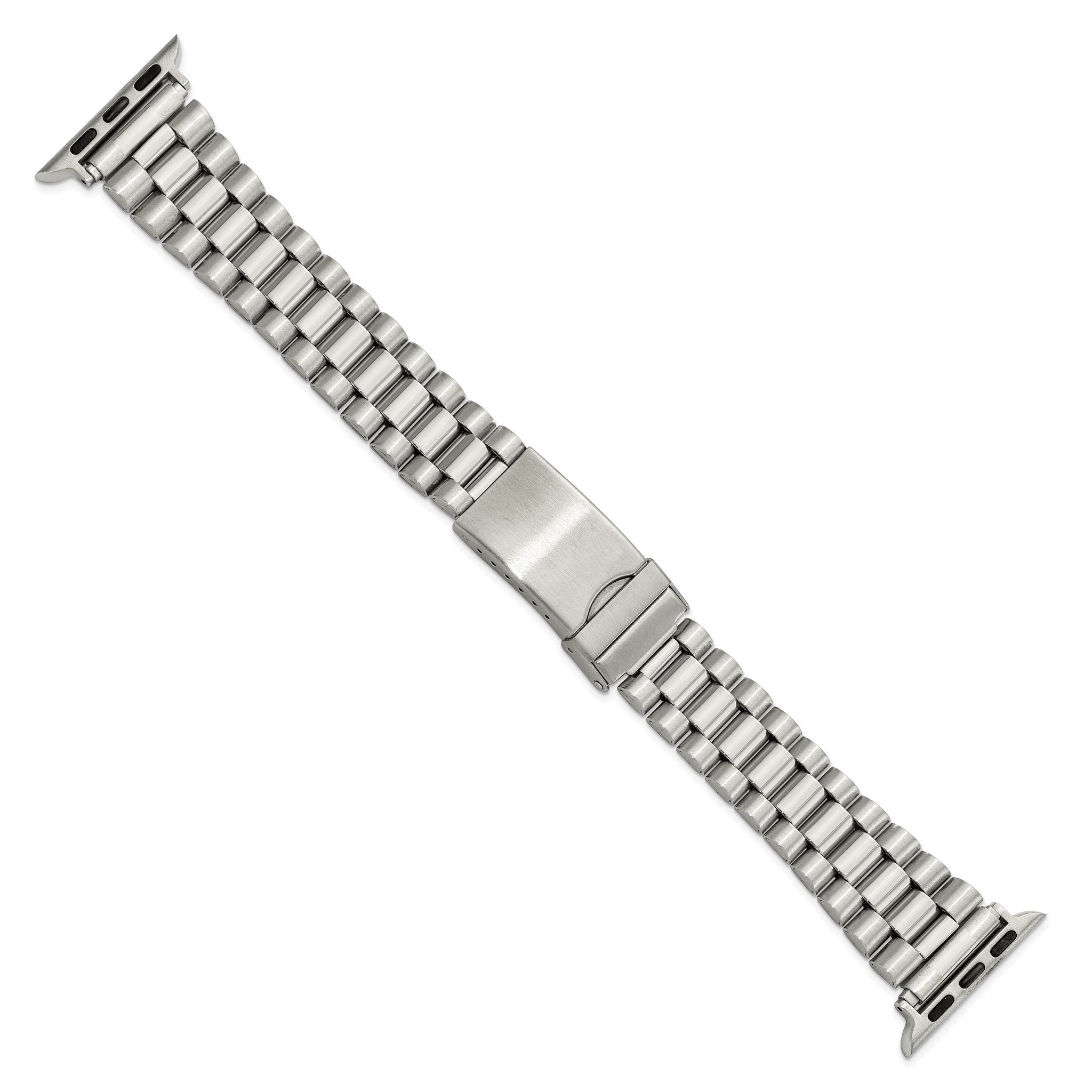 for Apple 38/40mm Smart Watch Long President-Style Stainless Steel 7.4 inch Watch Band with Stainless Steel Adapters