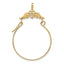 14K Gold Double Dolphins Charm Holder Pendant  Solid, Casted, Elegant Design