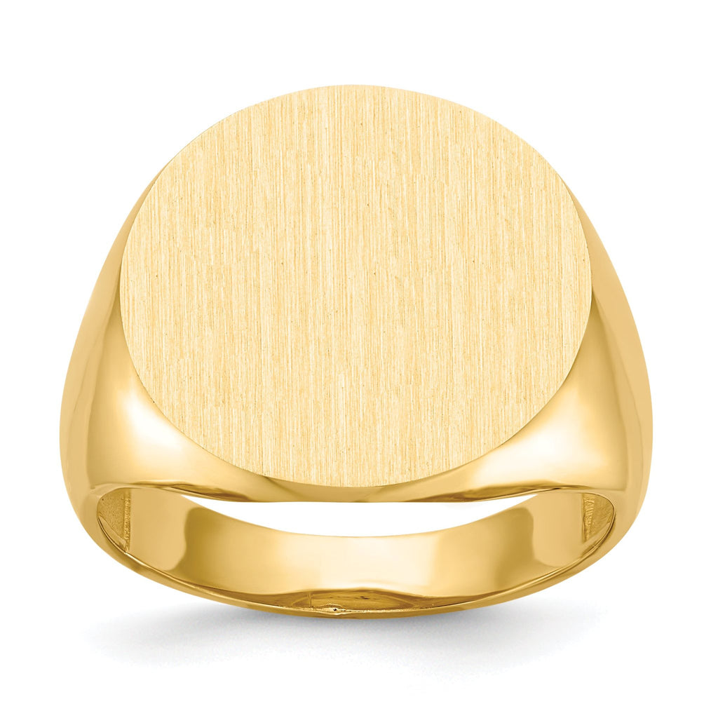 14k 18.0x17.5mm Open Back Mens Signet Ring