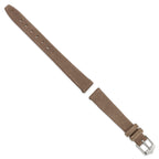 Dark Brown Suede Watch Band in Flat Leather, 16mm