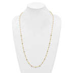 14K Polished Dia-cut Beaded w/ 2in ext. Necklace