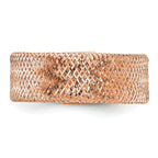 14k with Rose Gold Plating Polished/Textured Stretch Ring
