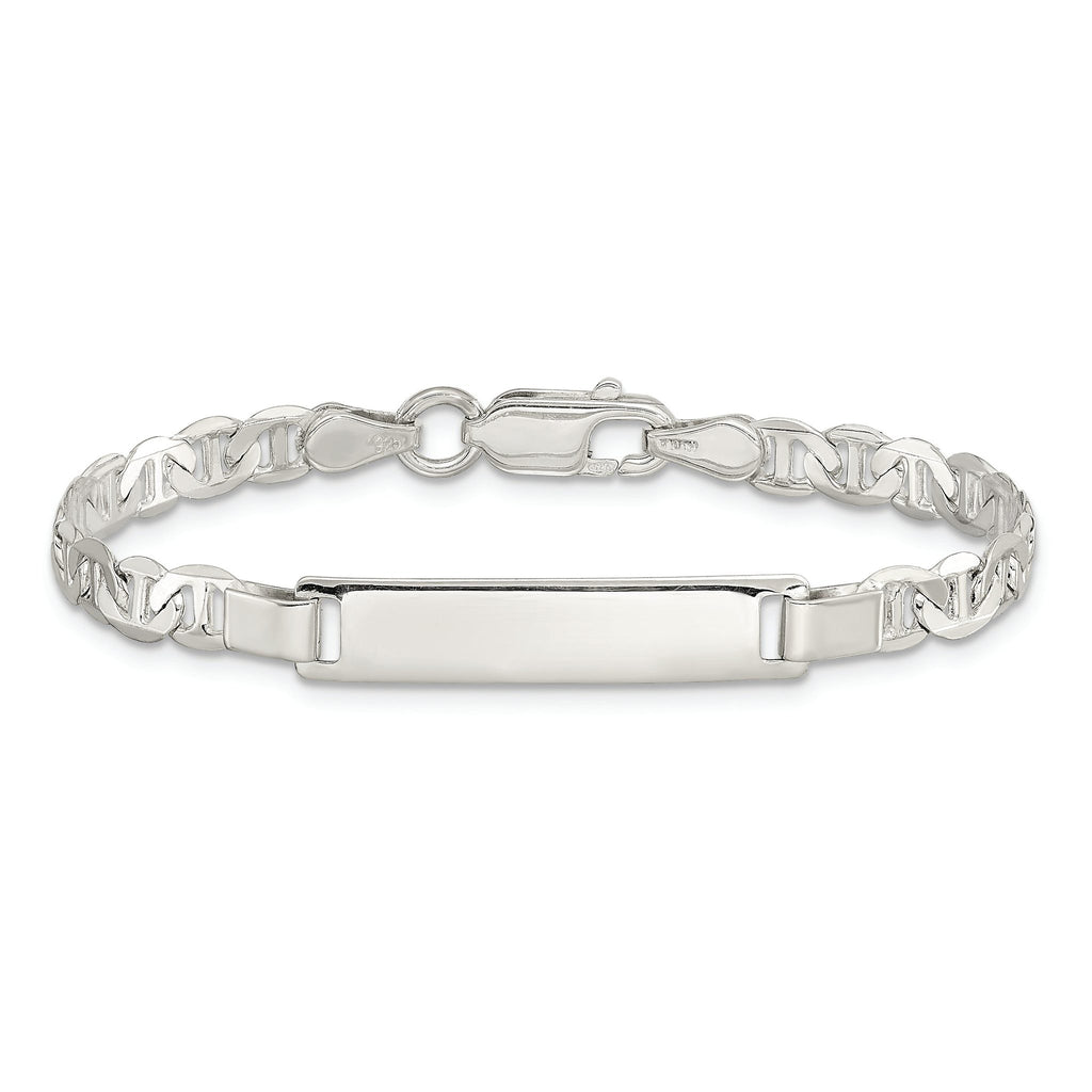 Sterling Silver Engraveable Childrens ID Anchor Link Bracelet