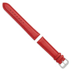 Smooth Leather Watch Band in Red with Silver-Tone Buckle, 20mm