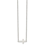 Sophia Jewelers Polished Stainless Steel Unisex Sideways Cross Necklace