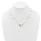 14K Polished 1/15 carat Diamond Interlocked Paperclip Links 18 inch Necklace