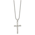 Sophia Jewelers Polished Stainless Steel Unisex Crucifix Pendant Necklace