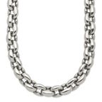 Sophia Jewelers Men's Polished Stainless Steel 24 Oval Link Necklace