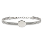 Stainless Steel Polished Oval with ext. Bracelet for Women