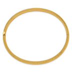 14K Gold Diamond-Cut Hinged Bangle Bracelet for Women