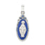 Sterling Silver Crystal Blue Miraculous Medal Pendant Platinum Plated Elegance