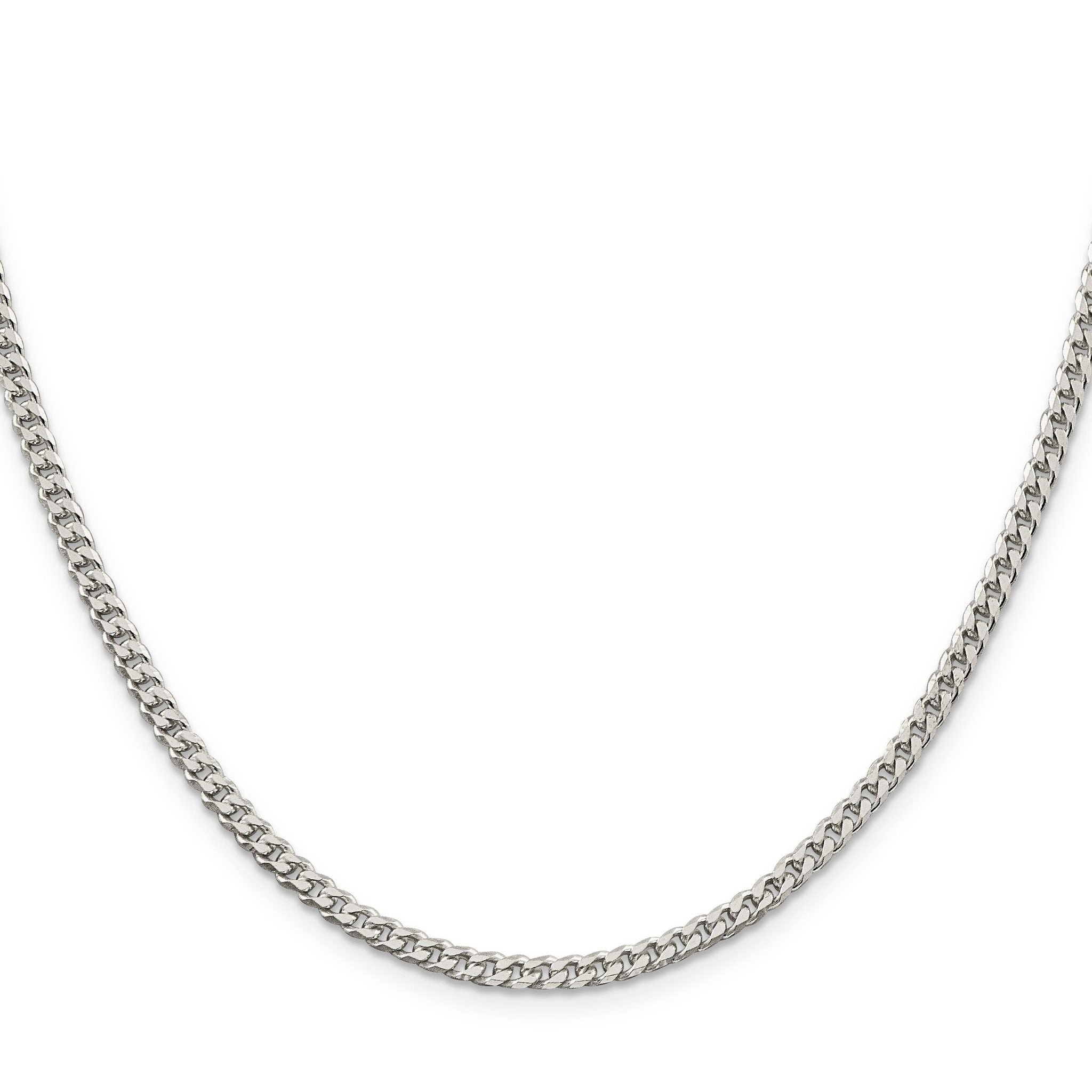 Polished Curb Chain Necklace in Sterling Silver