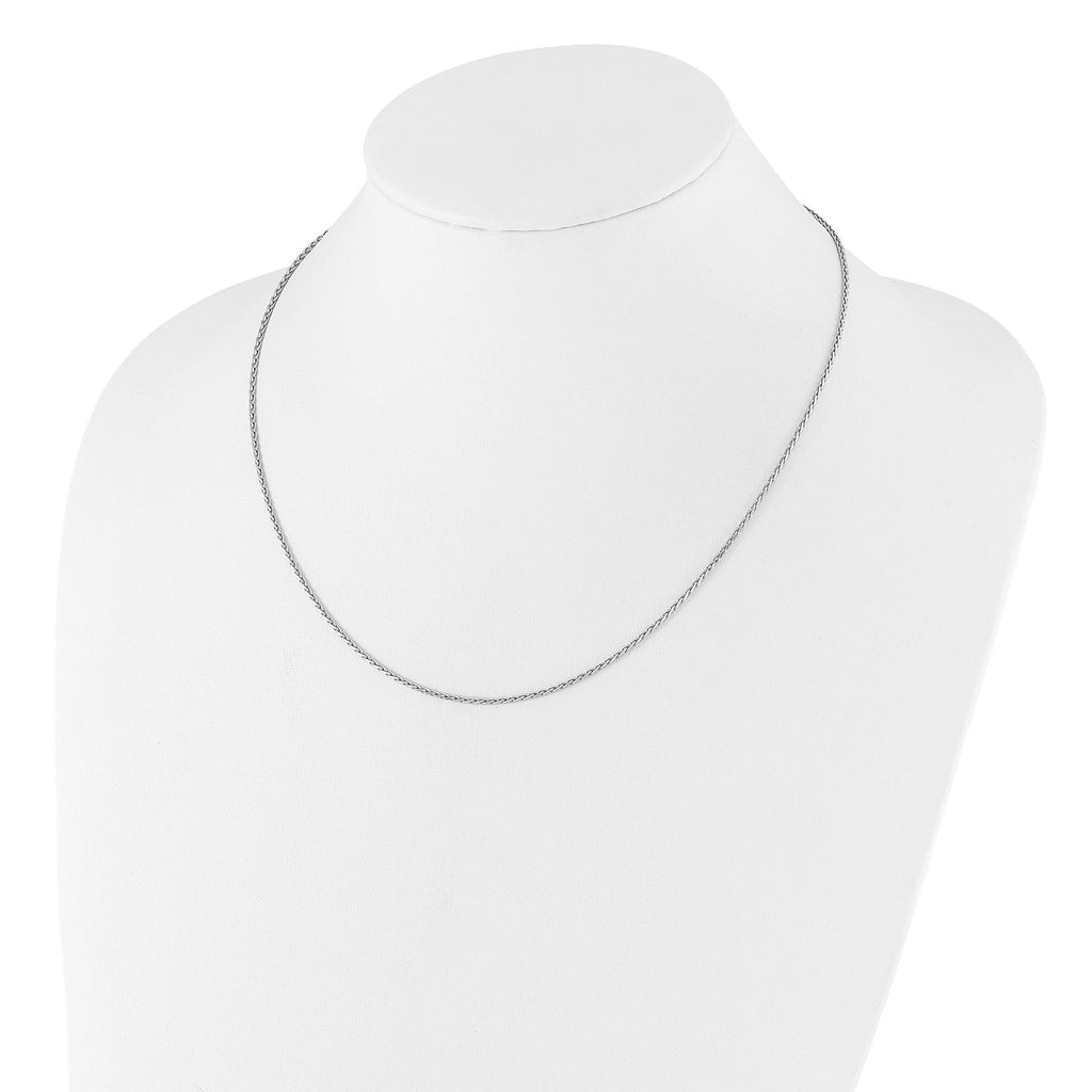 Sterling Silver RH-plated Adjustable 1.5mm D/C Spiga Chain