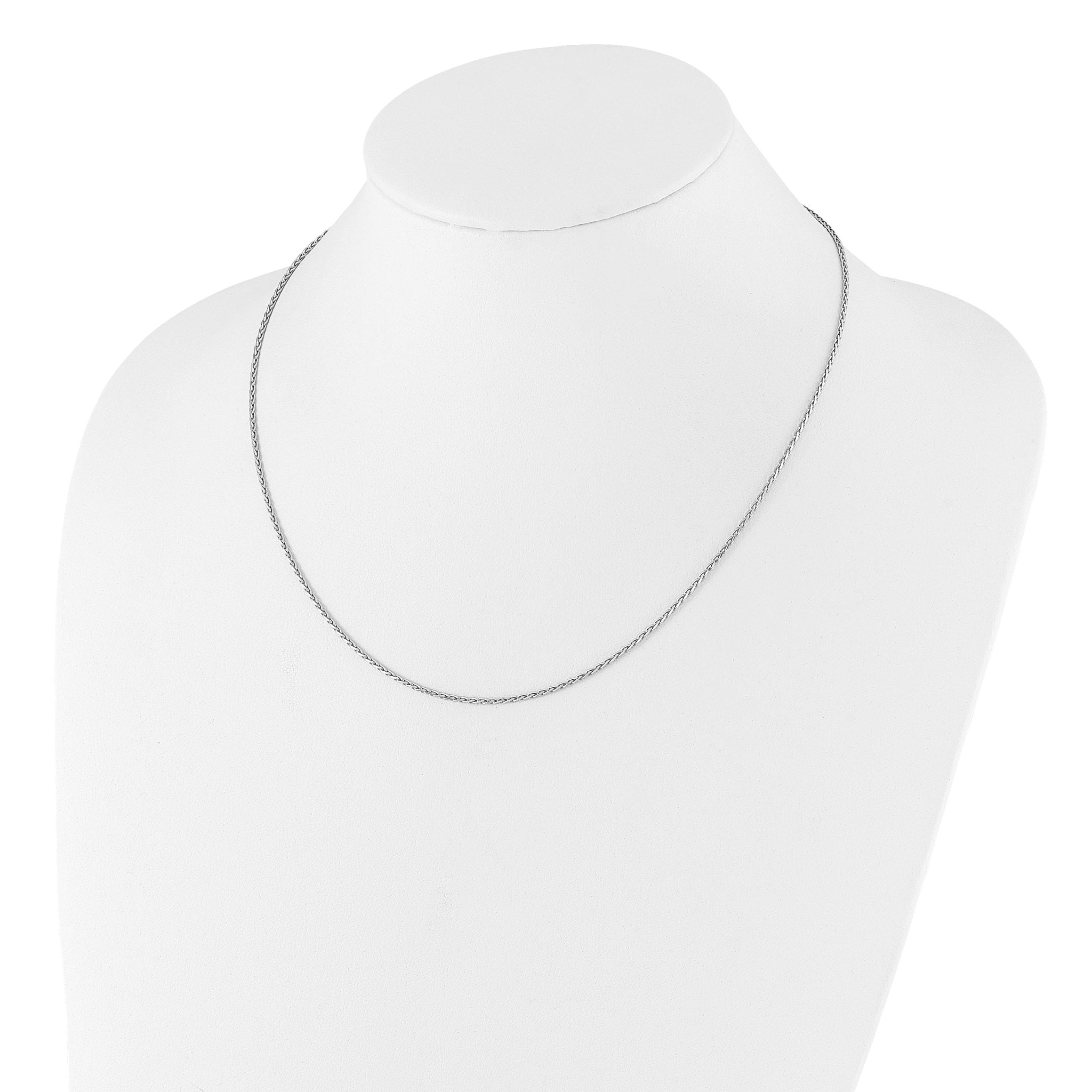 Sterling Silver RH-plated Adjustable 1.5mm D/C Spiga Chain