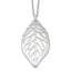Sterling Silver Rhodium-plated Satin Cut-out Leaf Necklace