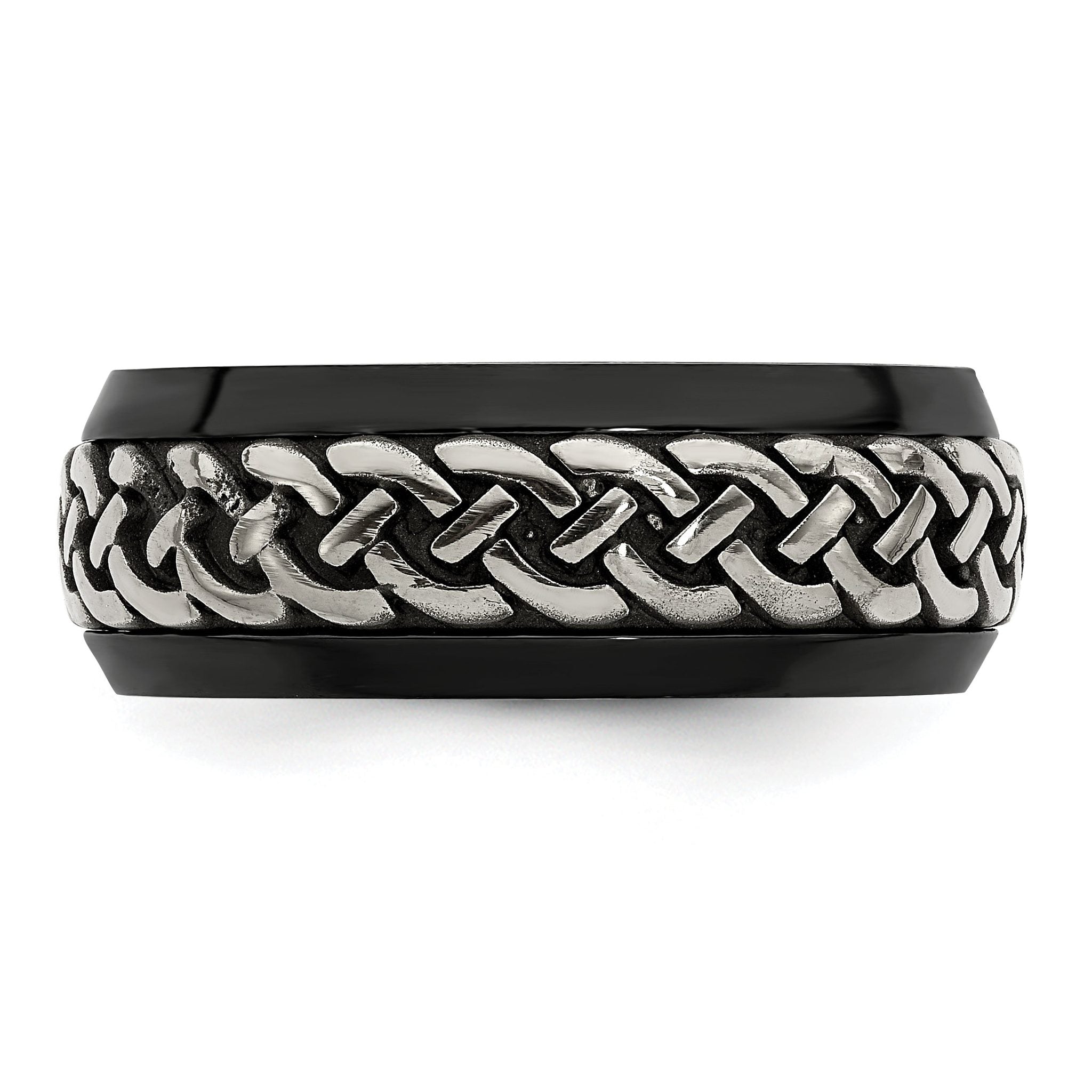 Edward Mirell Black Ti & Titanium Casted 9mm Band