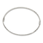 Sterling Silver Diamond Cut 4mm Bangle and 3mm Hoop Earring Set
