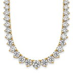 14k 26 3/4 carat Lab Grown Diamond VS+ F+ Complete Round 18 inch Graduated Tennis Necklace