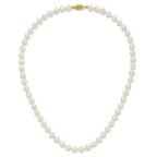 14k 6-7mm White Round Akoya Saltwater Cultured Pearl Necklace