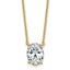 14k 2 1/2 carat Certified Lab Grown Diamond VS+ F+ Oval Complete Four Prong 18 inch Pendant Necklace