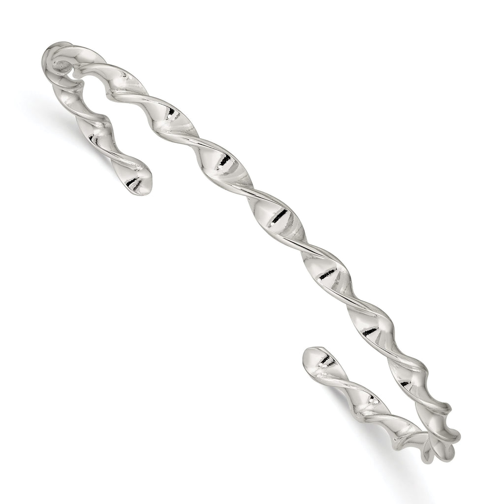 Sophia Jewelers 925 Sterling Silver Twisted Cuff Bangle for Women