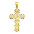 14K Gold Passion Cross Pendant, Reversible Design, 36mm Elegant Charm