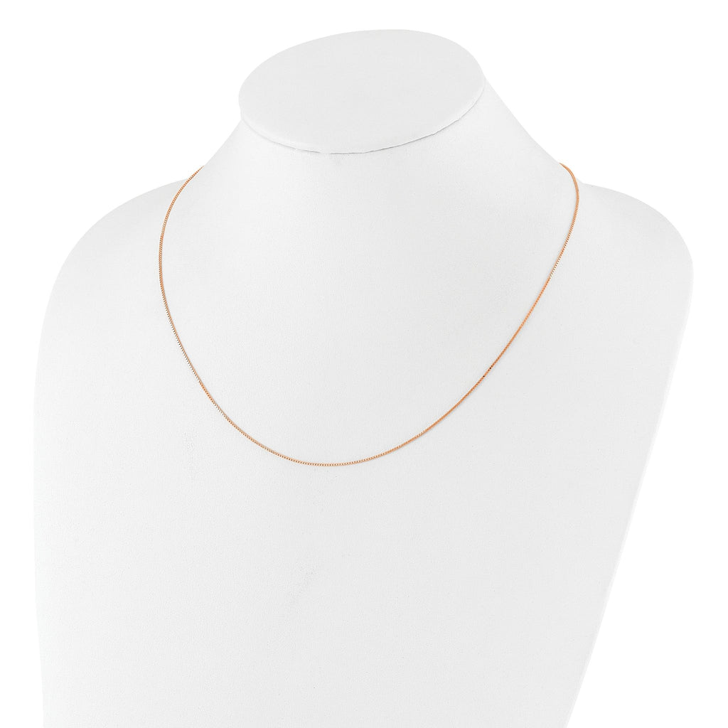 Sterling Silver Rose Gold-plated Adjustable .85mm Box Chain