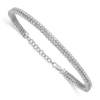 14k White Gold 2 7/8 carat Lab Grown Diamond VS/SI+ G+ Double Strand 7 inch with 1 inch extention Bracelet