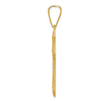 14K Gold Diamond-Cut Budded Cross Pendant with Polished Finish by Sophia Jewelers
