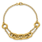 14K Polished Fancy Multi Link 7.5 inch Bracelet