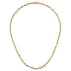 14k Polished 2.9mm Fancy Long and Short Paperclip Link 17 inch Necklace