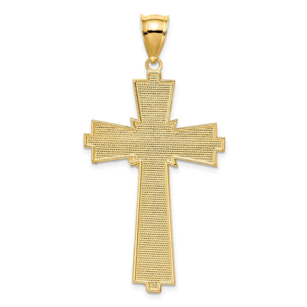 14K Diamond-cut Cross Pendant