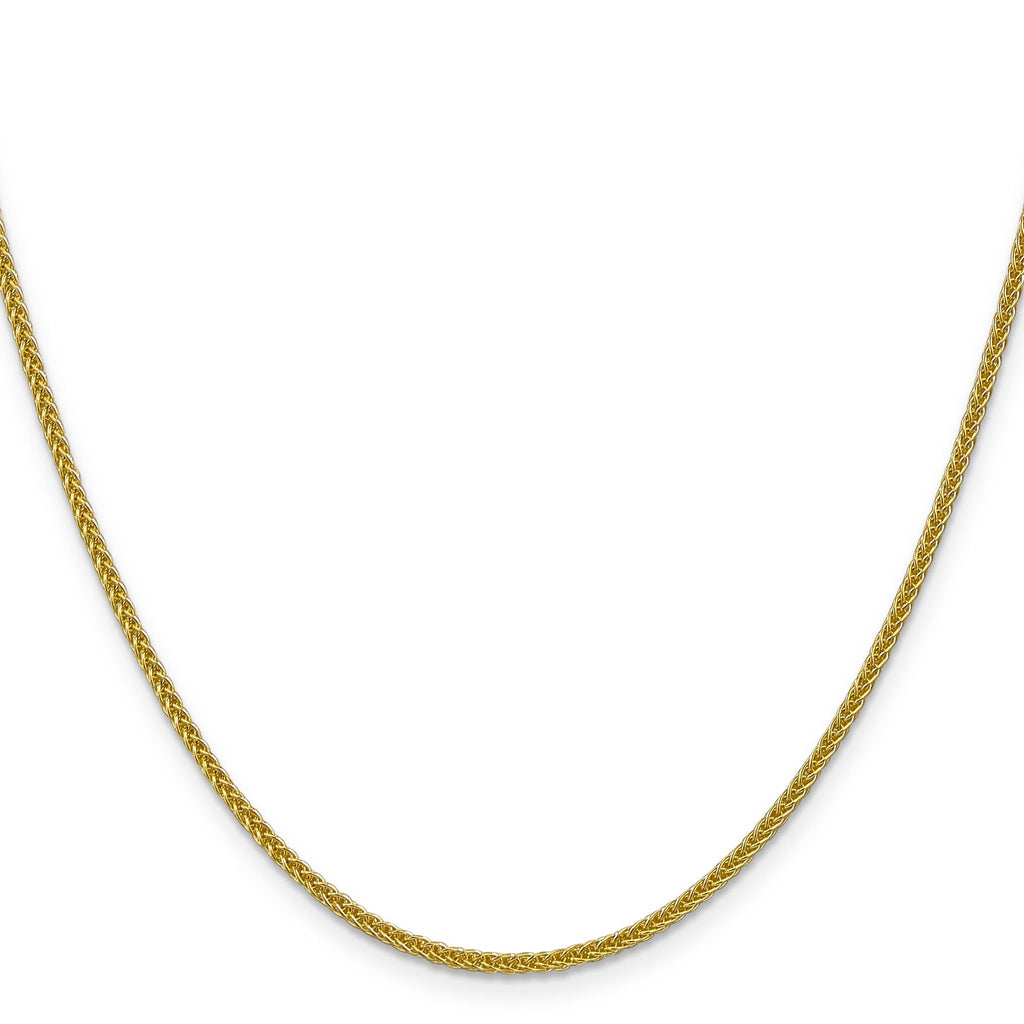 14K Yellow Gold Wheat Chain Necklace 2mm