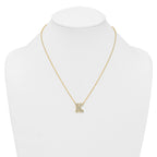 14k 1/2 carat Lab Grown Diamond VS+ F+ Complete Letter D 18 inch Initial Necklace
