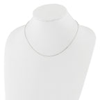 14k White Gold 1.2mm Flat Cable 1in+1in Adjustable Chain