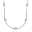 Sterling Silver Clear 4mm 9-Station CZ With Extension ext. Necklace