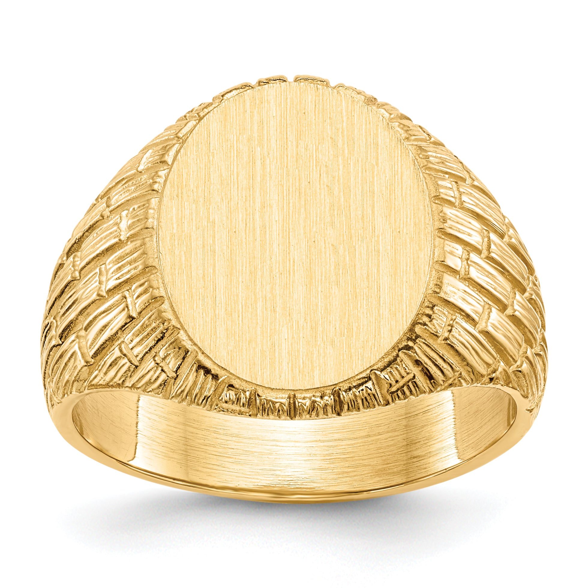 14k 15.0x12.0mm Closed Back Men's Signet Ring Main image