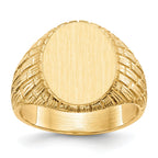 14k 15.0x12.0mm Closed Back Men's Signet Ring