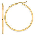 10k 2mm Square Tube Hoop Earrings